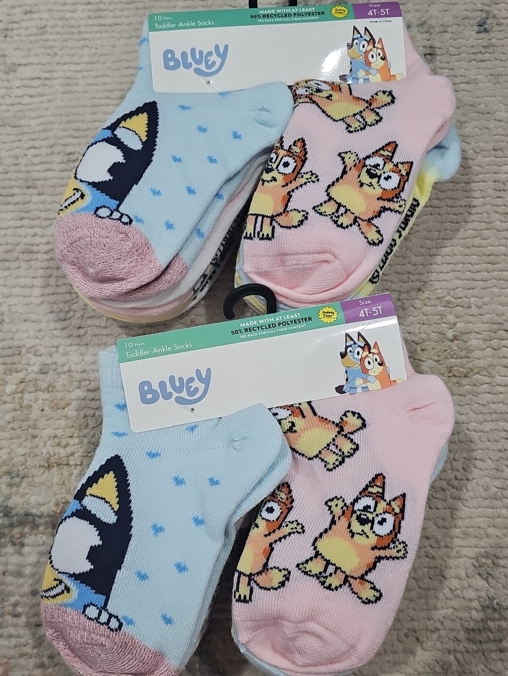 Bluey Toddler‎ Ankle Socks Size 4T-5T